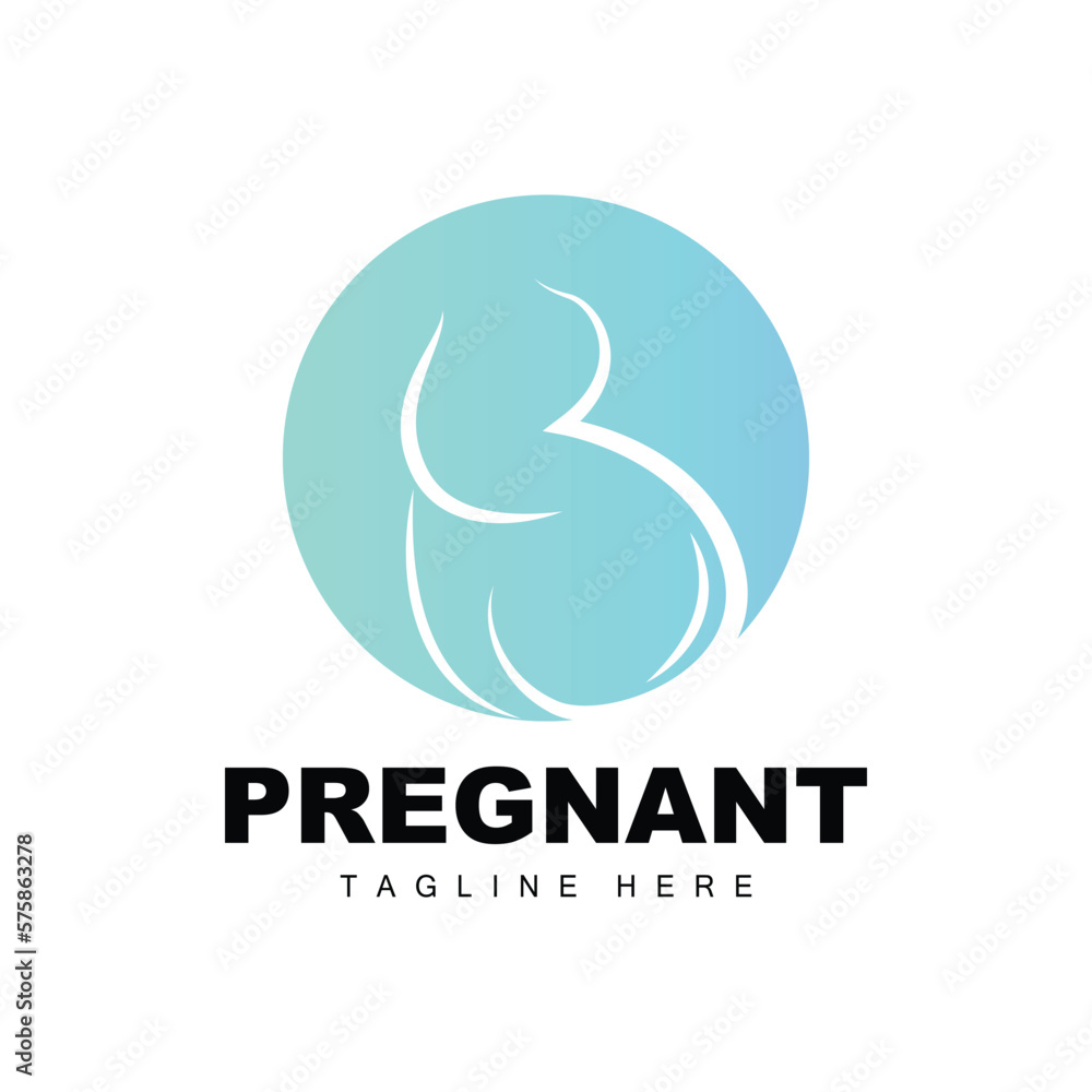 Pregnant Logo, Mom And Baby Health Care Design, Pregnant And Baby Medicine Brand Icon Vector