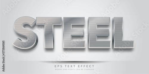 steel 3d editable text effect