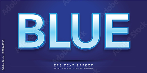 blue 3d editable text effect