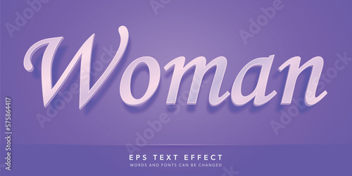 woman 3d editable text effect