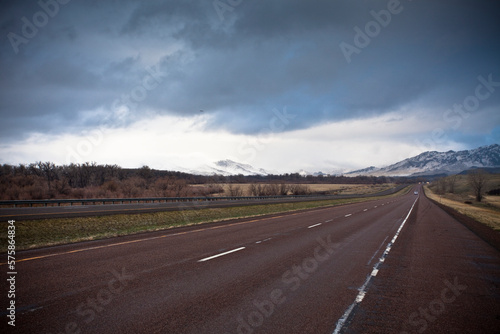 Wallpaper Mural A wide Montana road during a spring storm. Torontodigital.ca