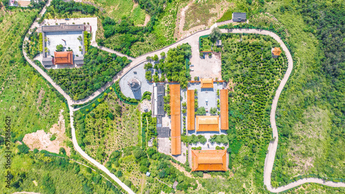 Aerial photography of Longquan Ancient Temple in Luquan District, Shijiazhuang City, Hebei Province, China photo