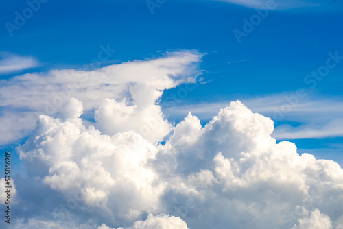 clouds and blue sunny sky   white clouds over blue sky  Aerial view   nature blue sky white cleat weather.