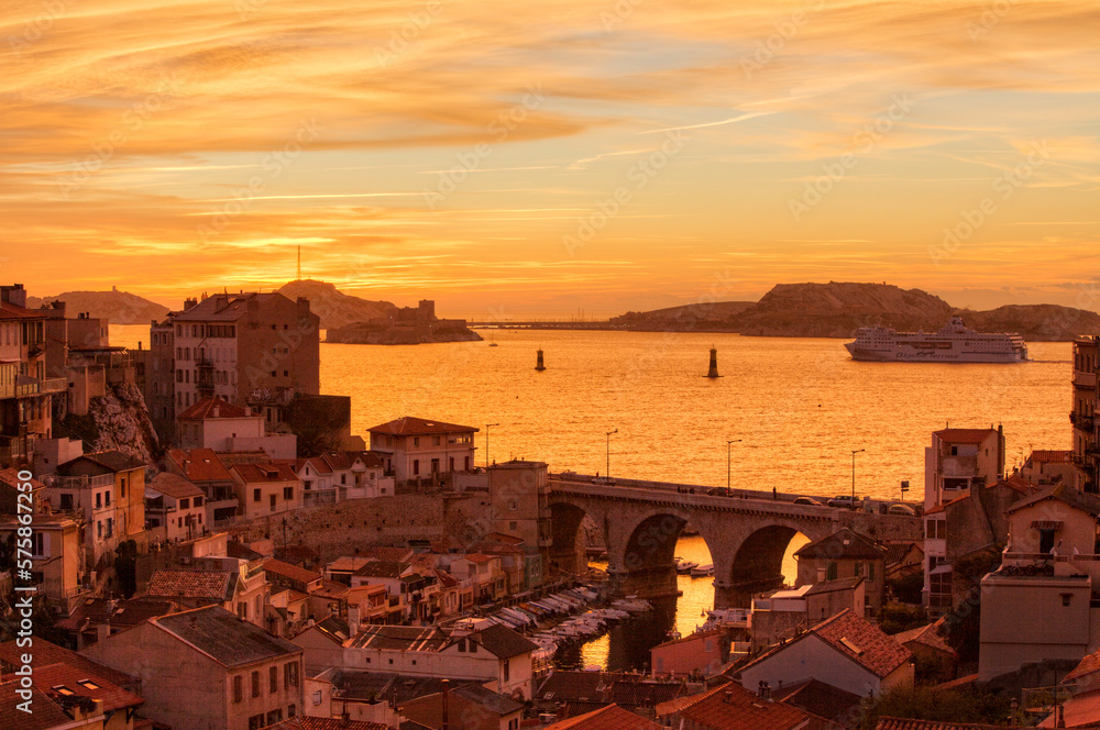 High Angle View Of The Vallon Des Auffes Beach In Marseille, France High Angle View Of The Vallon Des Auffes Beach In Marseille, France