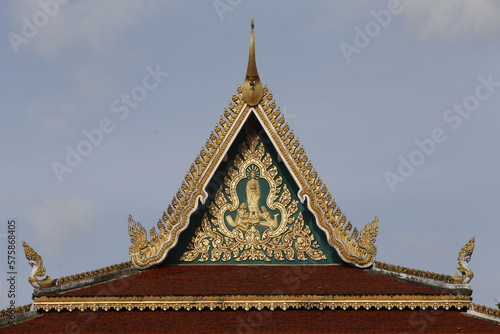 Khmer pagoda roof. Wat Khor. Cambodia.