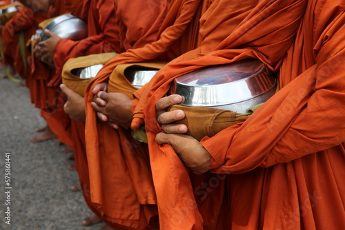 Morning alm round in Western Cambodia.