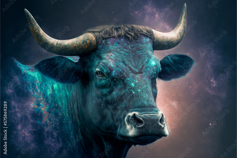 Taurus zodiac sign astrological zodiac circle, photo realistic magic background, generative ai Taurus zodiac sign astrological zodiac circle, photo realistic magic background, generative ai