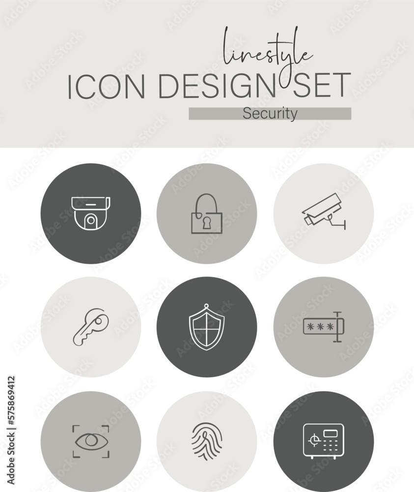 Linestyle Icon Design Security