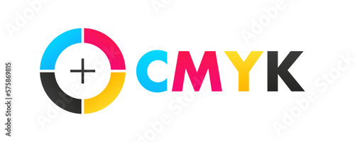CMYK color palette vector template. Cmyk logo template service print typography. Mixed spectrum graph. Vector illustration