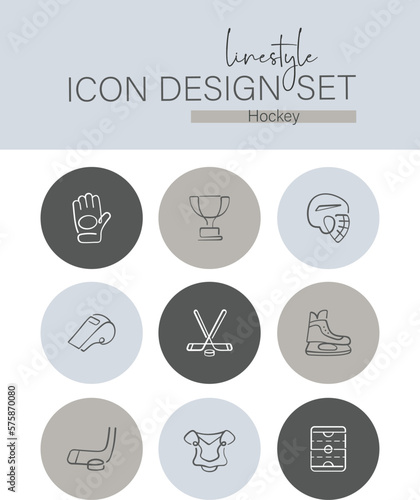Linestyle Icon Design Hockey
