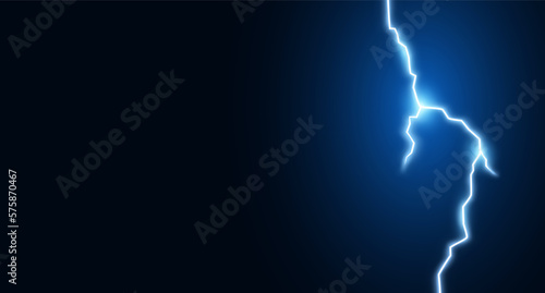 Dark blue background with lightning, with a flash of electricity, energy. Backdrop for postcards and banners, social media, billboards, posters, websites and covers, vector illustration for design