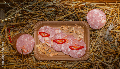 bread with salami and cheese