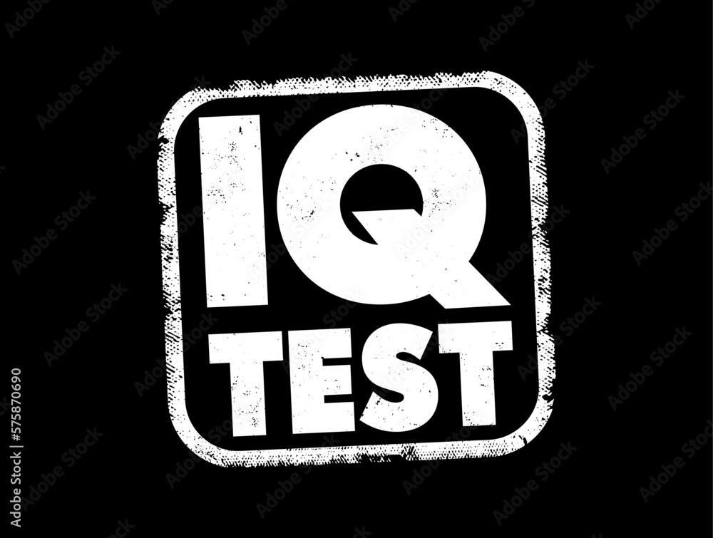 Iq Test text stamp, concept background