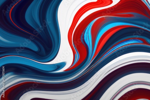 blue red and white liquid flow background  created with generative AI