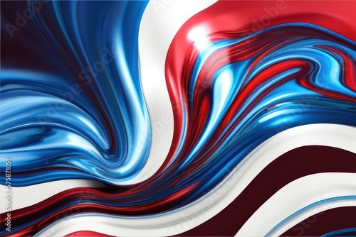 blue red and white liquid flow background created with generative AI