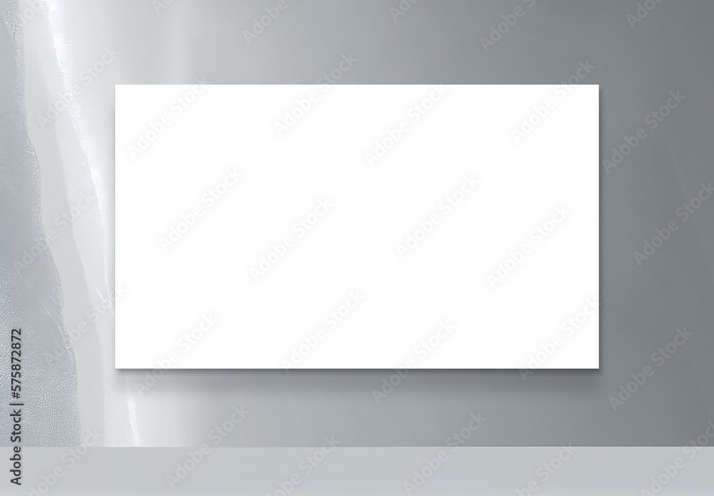 Blank Canvas or Poster Mockup Against Grey Wall Background. Blank Canvas or Poster Mockup Against Grey Wall Background.