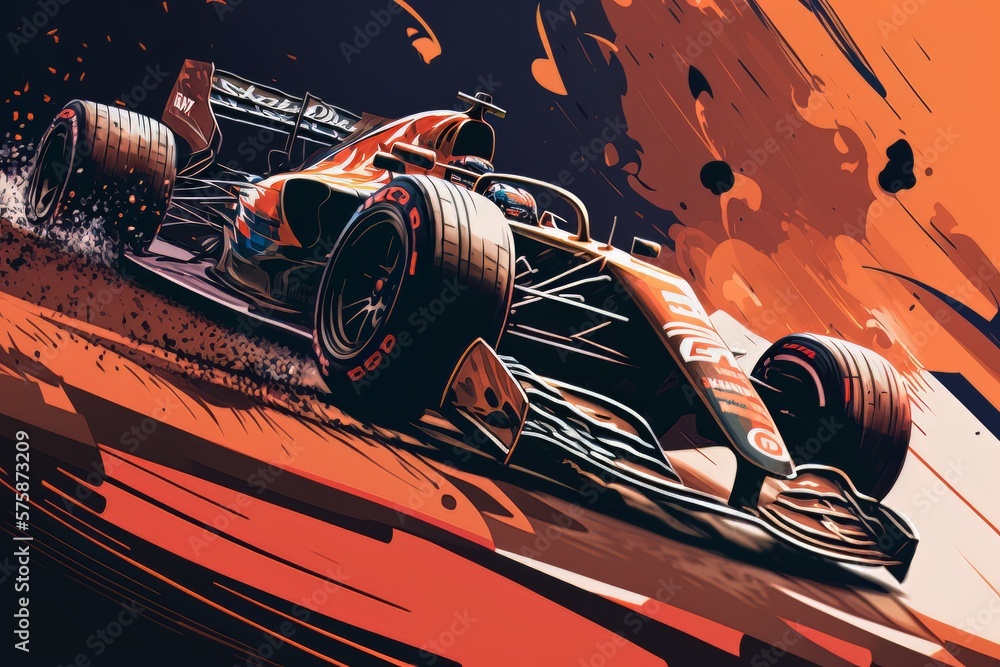 Race car on track, motor sport racing car. Generative AI Technology ...