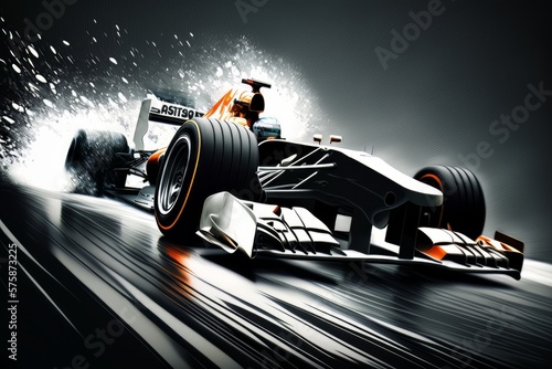 Race car on track, motor sport racing car. Generative AI Technology © Luisa