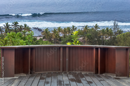 Balcon avec vue sur la plage de Grand’Anse, Île de la Réunion 