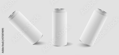 Realistic Aluminum Cans Product Packaging Vector Mockup Illustration