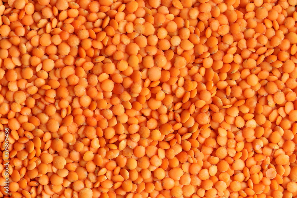 Red lentil. texture of porridge lentils.