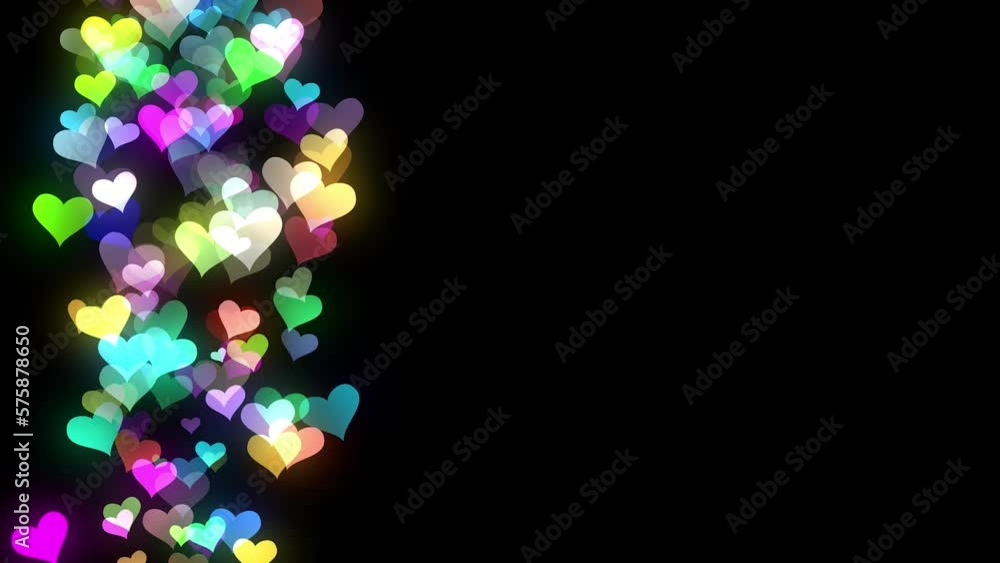 Flying Colorful Hearts abstract animation. Flying Colorful Hearts abstract animation.