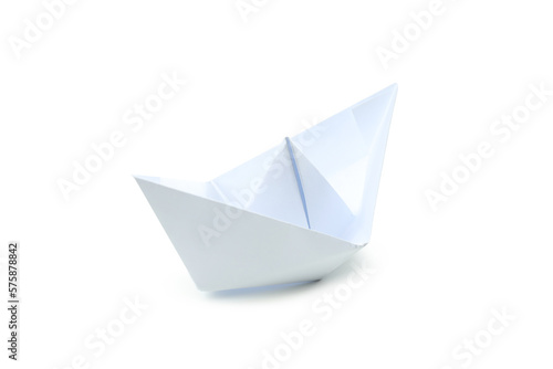 Wallpaper Mural Concept of travel and adventure with paper boat, isolated on white background Torontodigital.ca