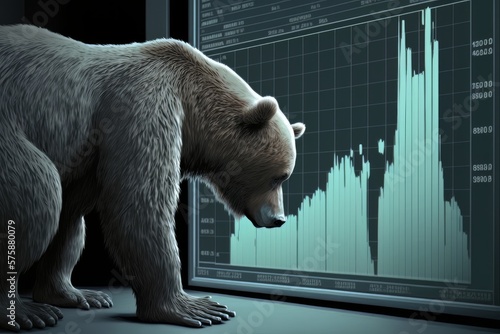 A bear  Bear Market Trading and Stock Exchange Concept. Crypto Market. Generative AI Technology