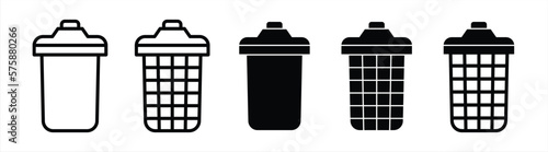 trash bin icon set. rubbish basket icon. garbage and bin icon symbol sign collection, vector illustration