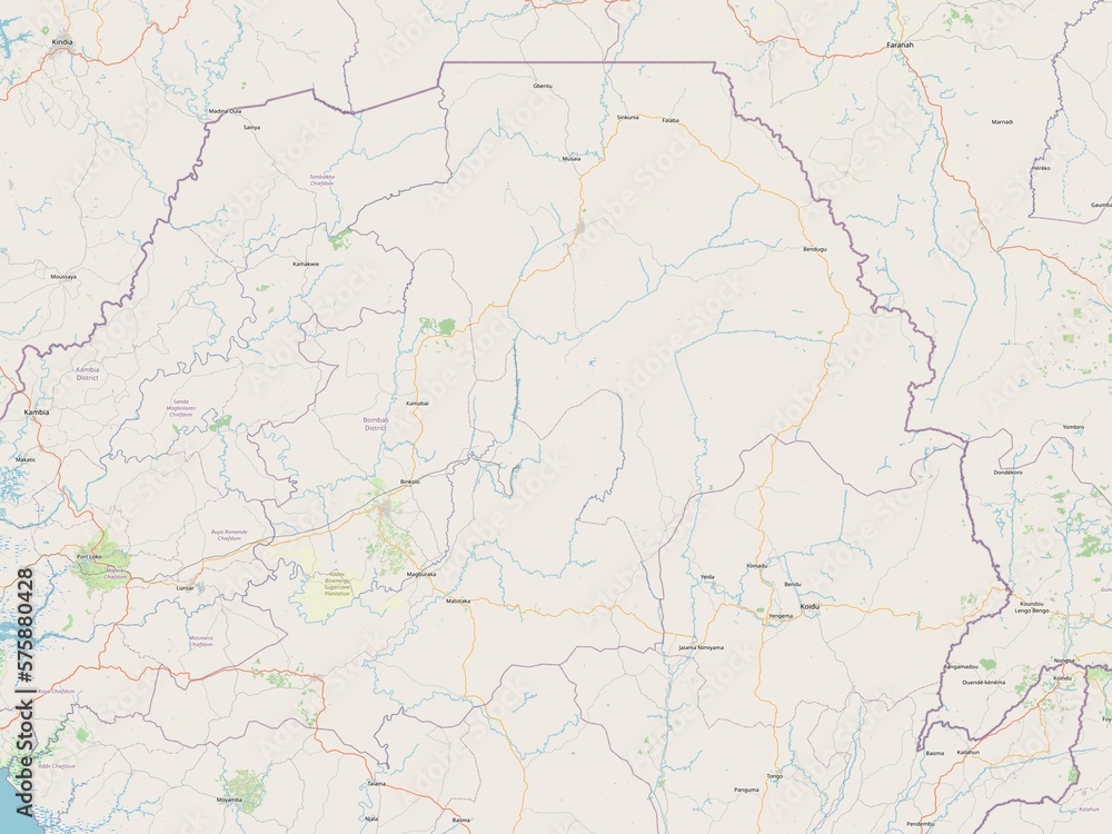 Fototapeta premium Northern, Sierra Leone. OSM. No legend