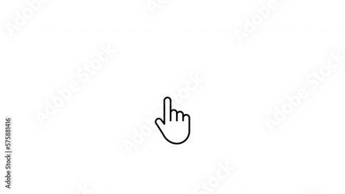 Hand cursor icon with animated click photo