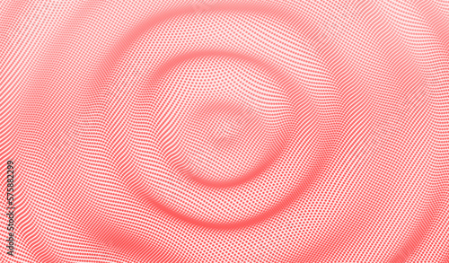 3D wavy background with ripple effect. Vector illustration with particle. 3D grid surface.