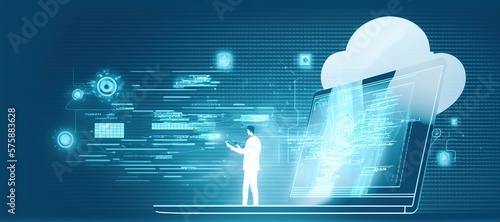 abstract background business theme internet technology data protection cryptocurrency, generative ai