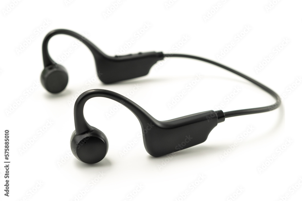 Obraz premium Closeup shot of black Bone Conduction Headphones
