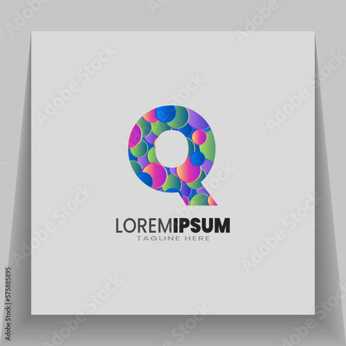 A letter colorful logo with 3D geometric circle shapes. © ZackZephyr