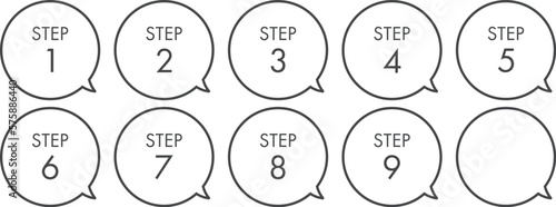 ふきだし（吹き出し）　STEP　数字のアイコン   見出し