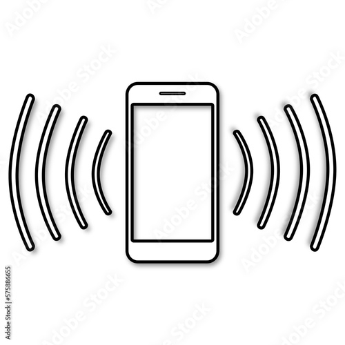 illustrazione di periferica smartphone con simbolo suoneria vibrazione chiamata attivo su sfondo trasparente photo
