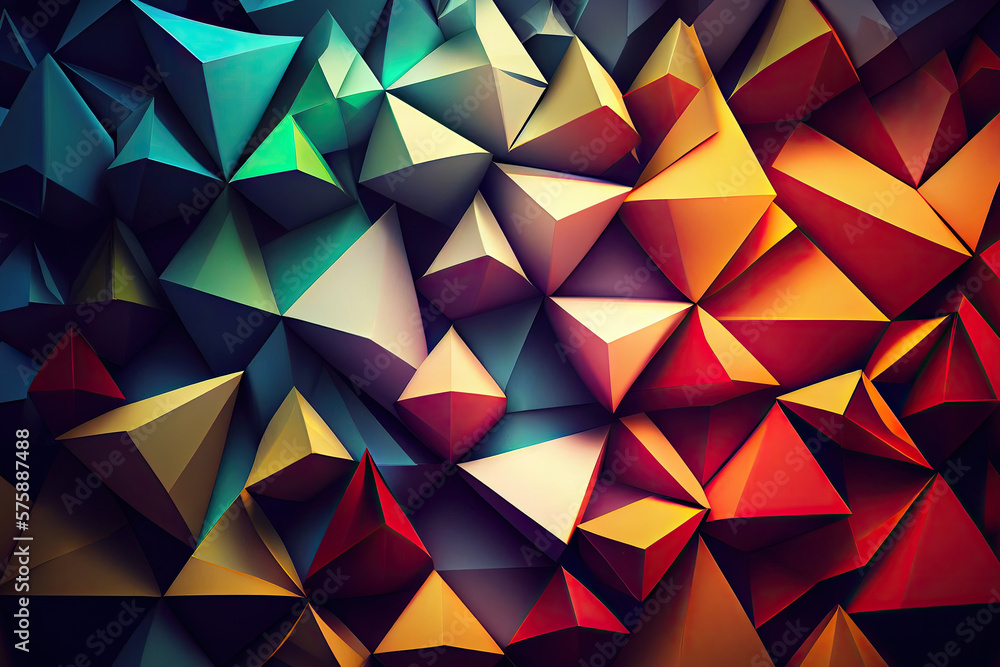 Fototapeta premium triangle wallpaper art created with Generative AI technology