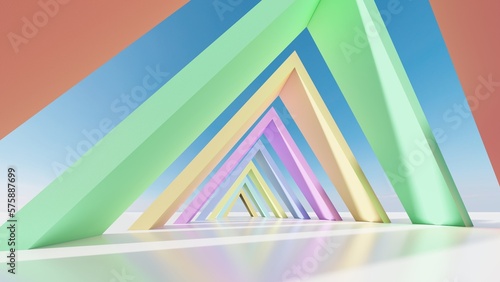 Fototapeta Naklejka Na Ścianę i Meble -  Architecture background geometric arched interior 3d render