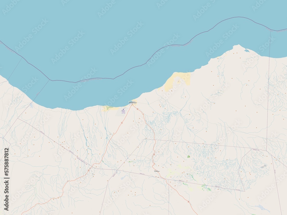 Fototapeta premium Sahil, Somalia. OSM. No legend