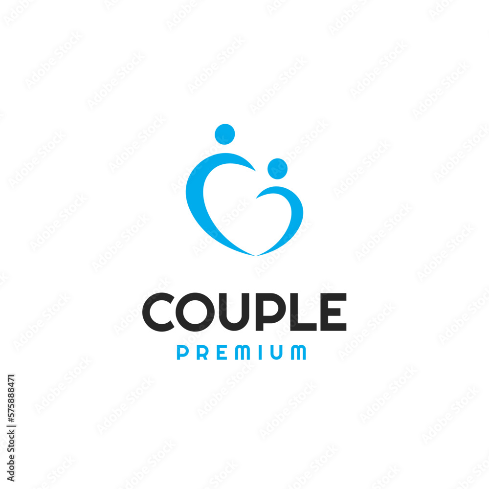 Fototapeta premium Love and people icon logo design vector illustration
