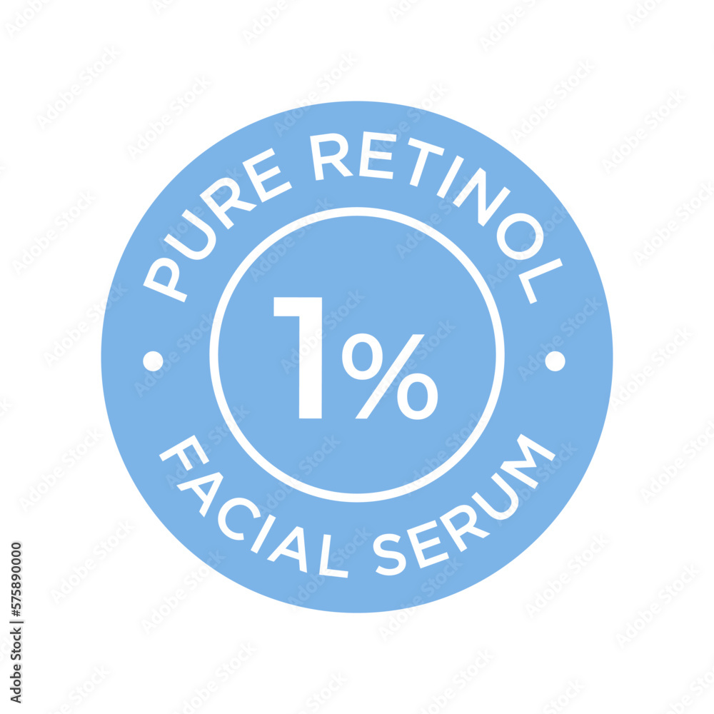 Pure retinol icon. Facial serum. One percent. Pure retinol icon. Facial serum. One percent.