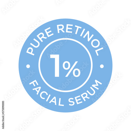 Pure retinol icon. Facial serum. One percent.