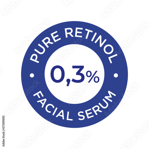 Retinol icons set. Face serum. Pure retinol. 0,3 percent.