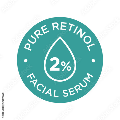 Pure retinol icon. Facial serum. One percent.