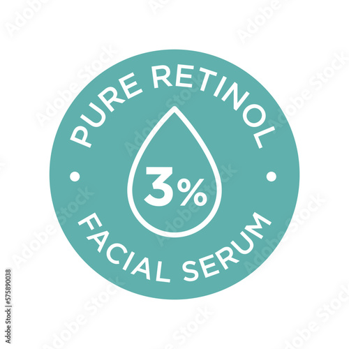 Pure retinol icon. Facial serum. Three percent.