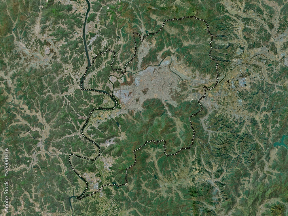 Daegu, South Korea. High-res satellite. No legend Daegu, South Korea. High-res satellite. No legend