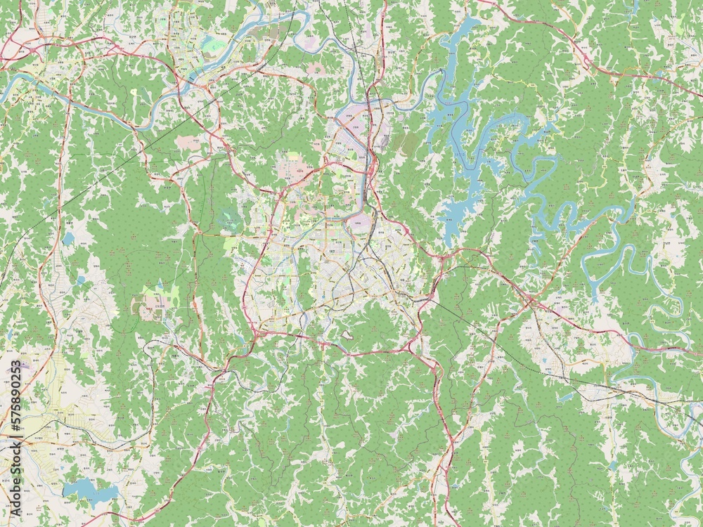 Daejeon, South Korea. OSM. No legend Daejeon, South Korea. OSM. No legend
