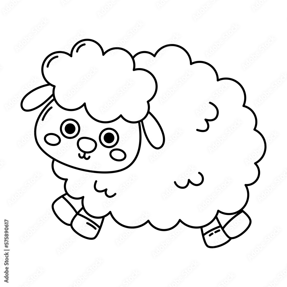 Cute cartoon sheep line icon
Cute cartoon sheep line icon