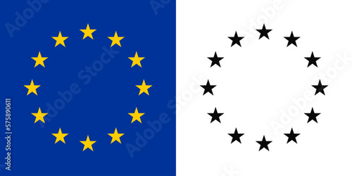 Flag of the European Union. Vector illustration